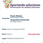 Charla: Alimentación de calidad y bienestar.